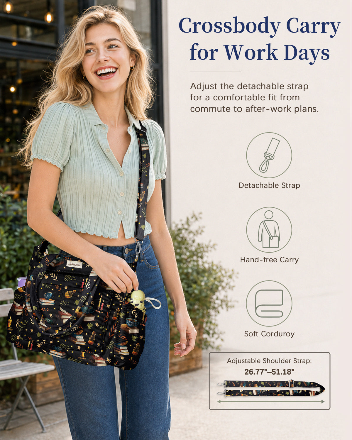 Magic Books Corduroy Tote Bag