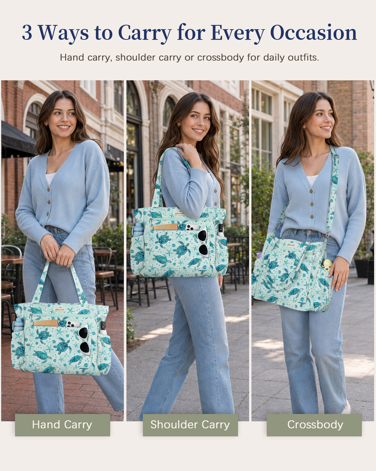 Sea Turtles Corduroy Tote Bag