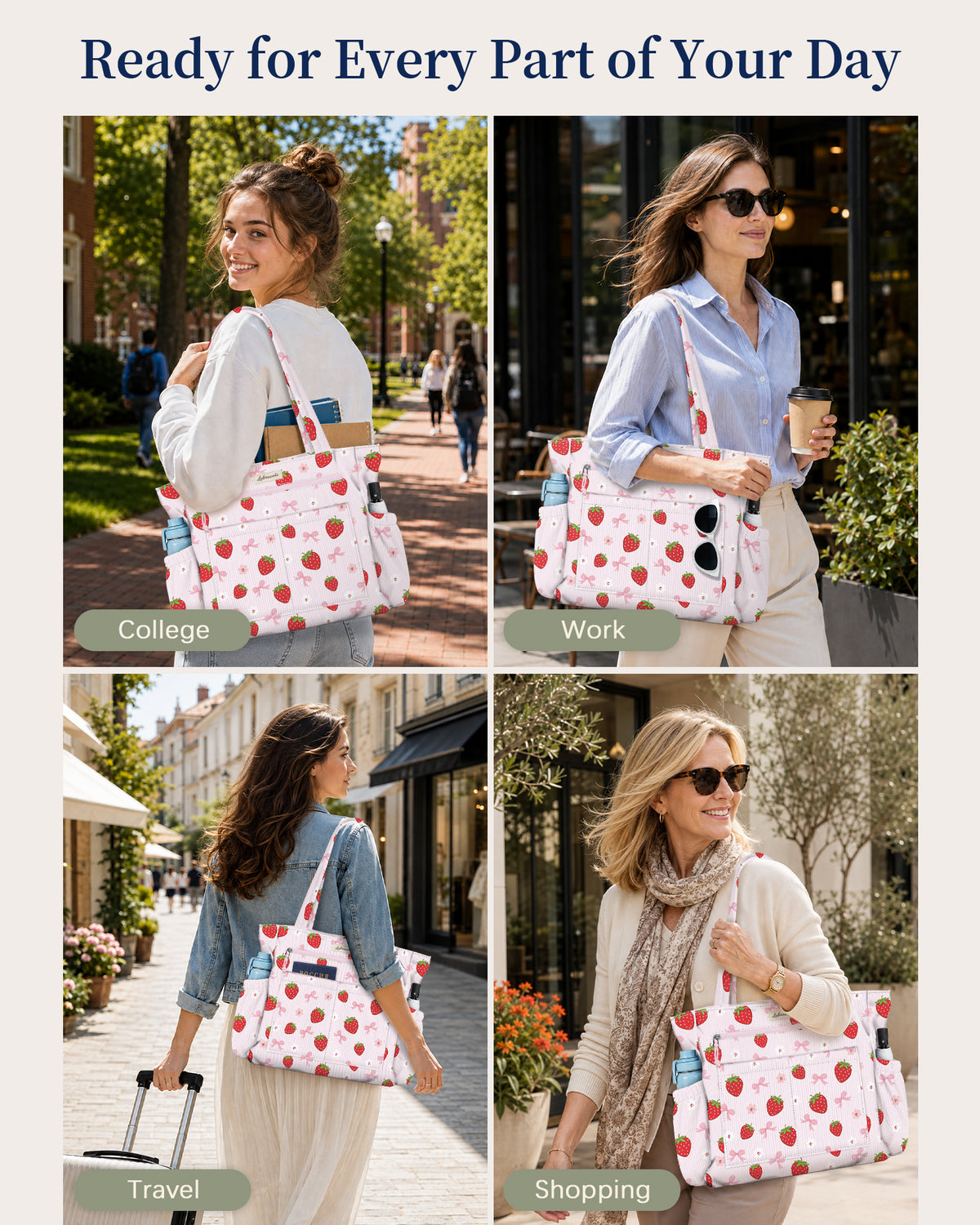 Strawberry Corduroy Tote Bag