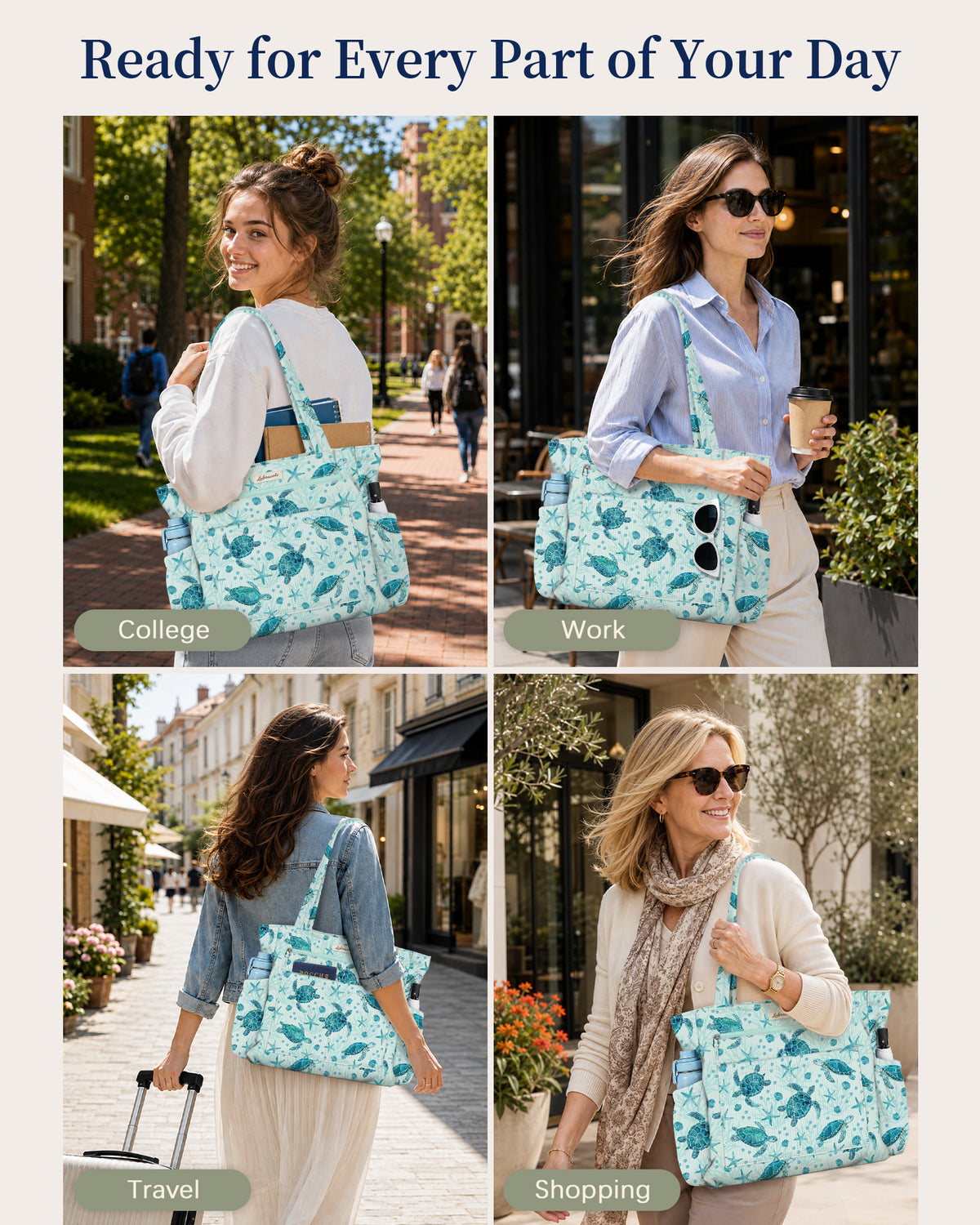 Sea Turtles Corduroy Tote Bag