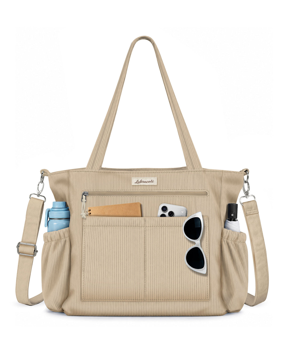 Khaki Corduroy Tote Bag