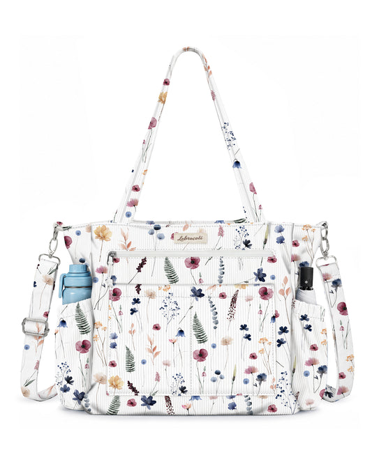 Cottage Core Flower Corduroy Tote Bag