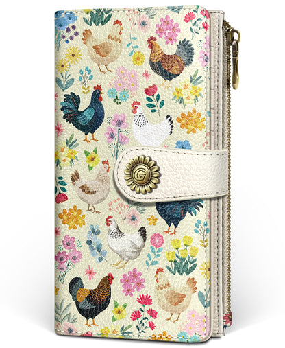 Women's RFID Bifold Wallet with Zipper Coin Pocket