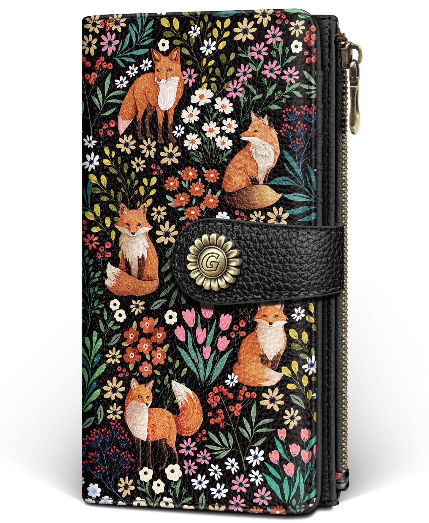 Women's RFID Bifold Wallet with Zipper Coin Pocket