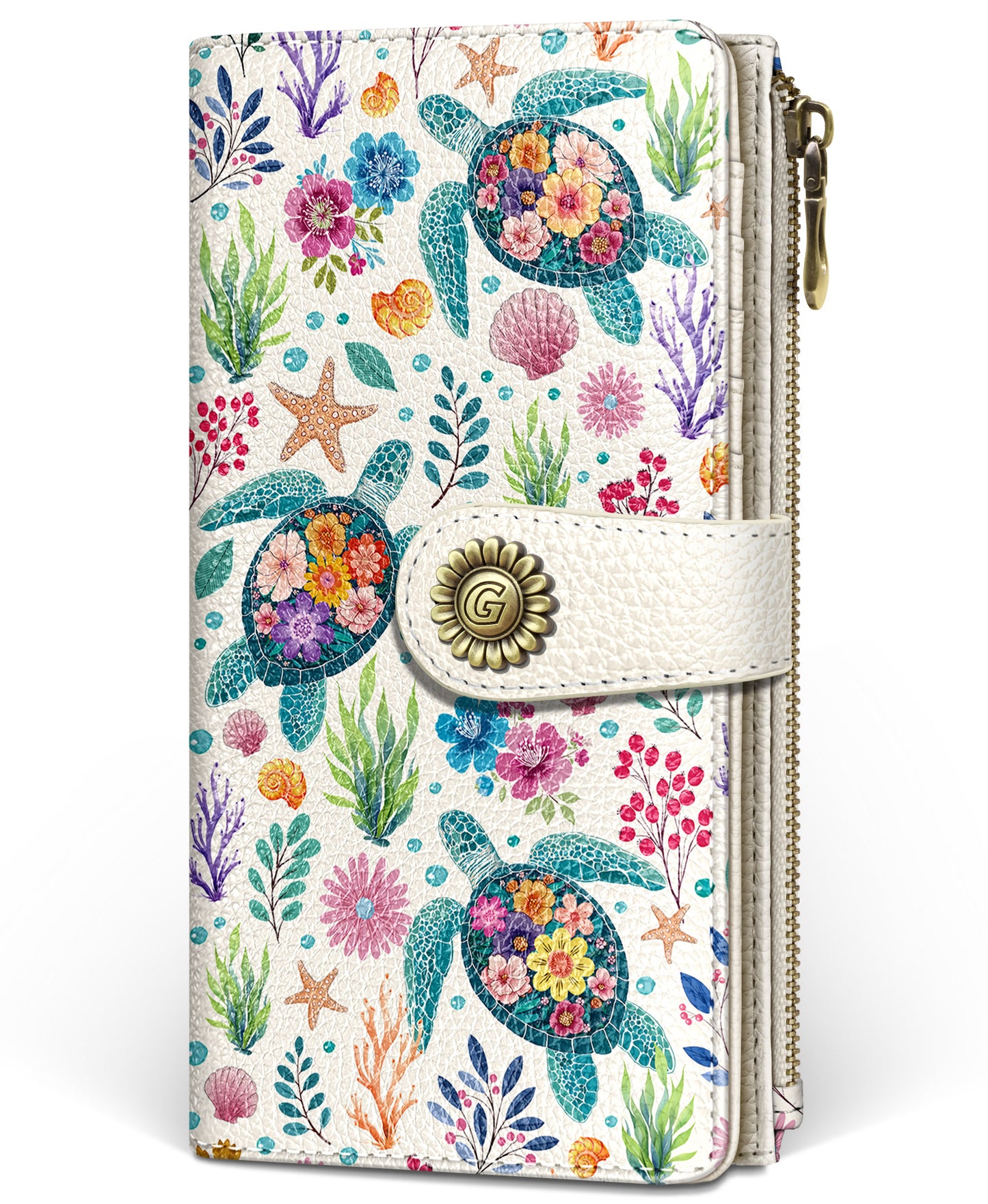 Women's RFID Bifold Wallet with Zipper Coin Pocket
