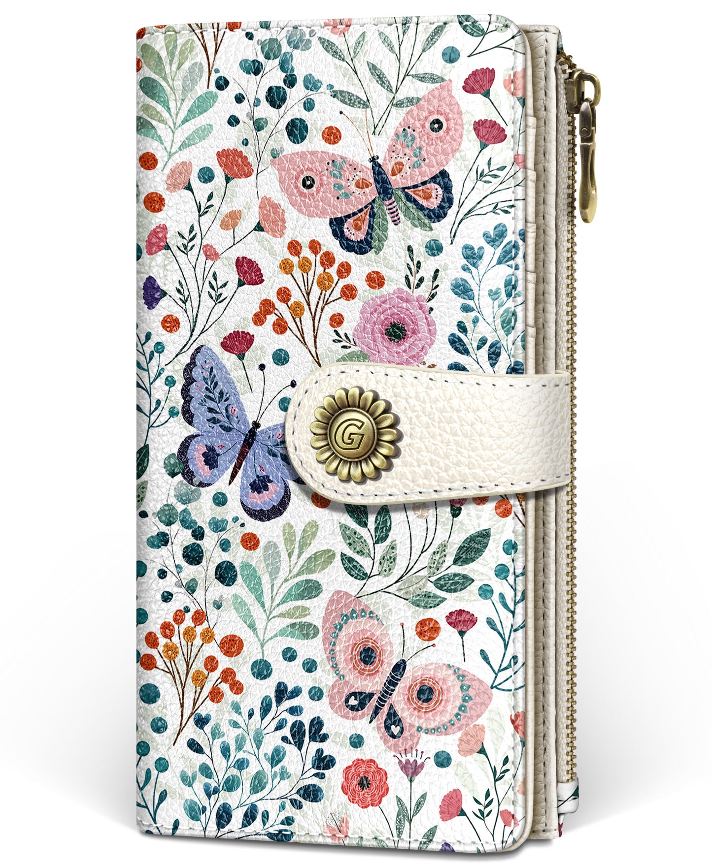 Women's RFID Bifold Wallet with Zipper Coin Pocket