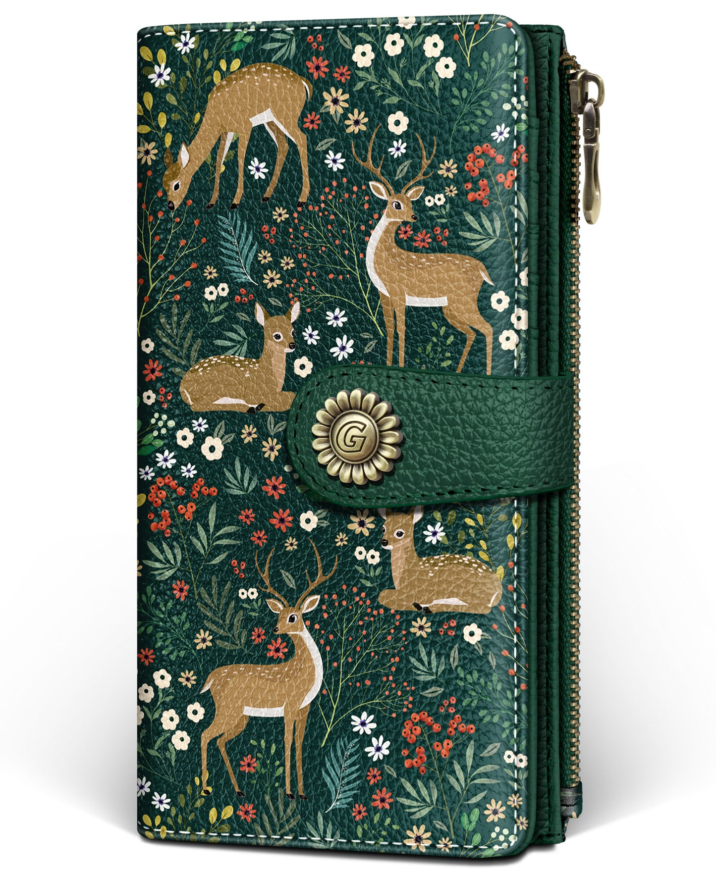 Women's RFID Bifold Wallet with Zipper Coin Pocket