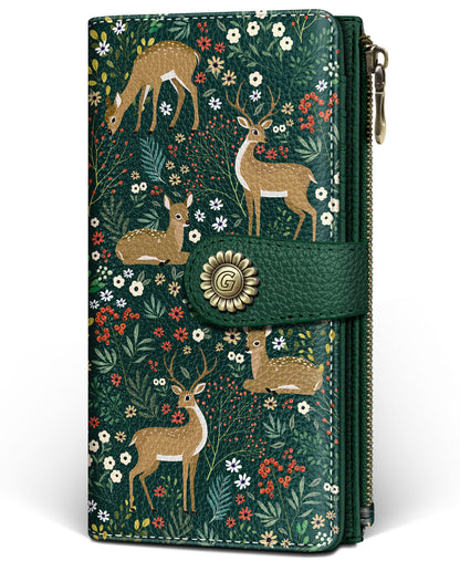 Women's RFID Bifold Wallet with Zipper Coin Pocket