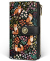 Women's RFID Wallet - Cute Fox Bifold Wallet with Zipper Coin Pocket