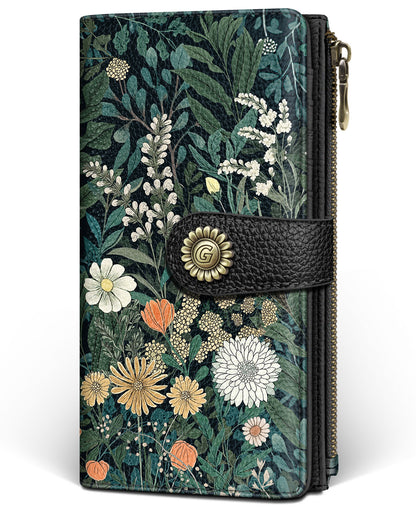 Women's RFID Bifold Wallet with Zipper Coin Pocket