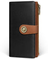 Women's RFID Wallet - Black Caramel Bifold Wallet with Zipper Coin Pocket