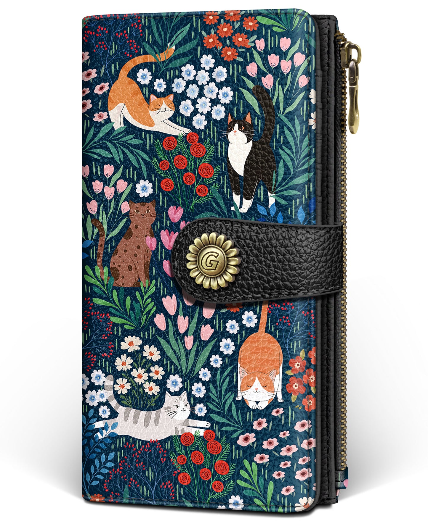 Women's RFID Bifold Wallet with Zipper Coin Pocket