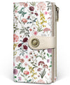 Women's RFID Wallet - Wild Flowers Bifold Wallet with Zipper Coin Pocket