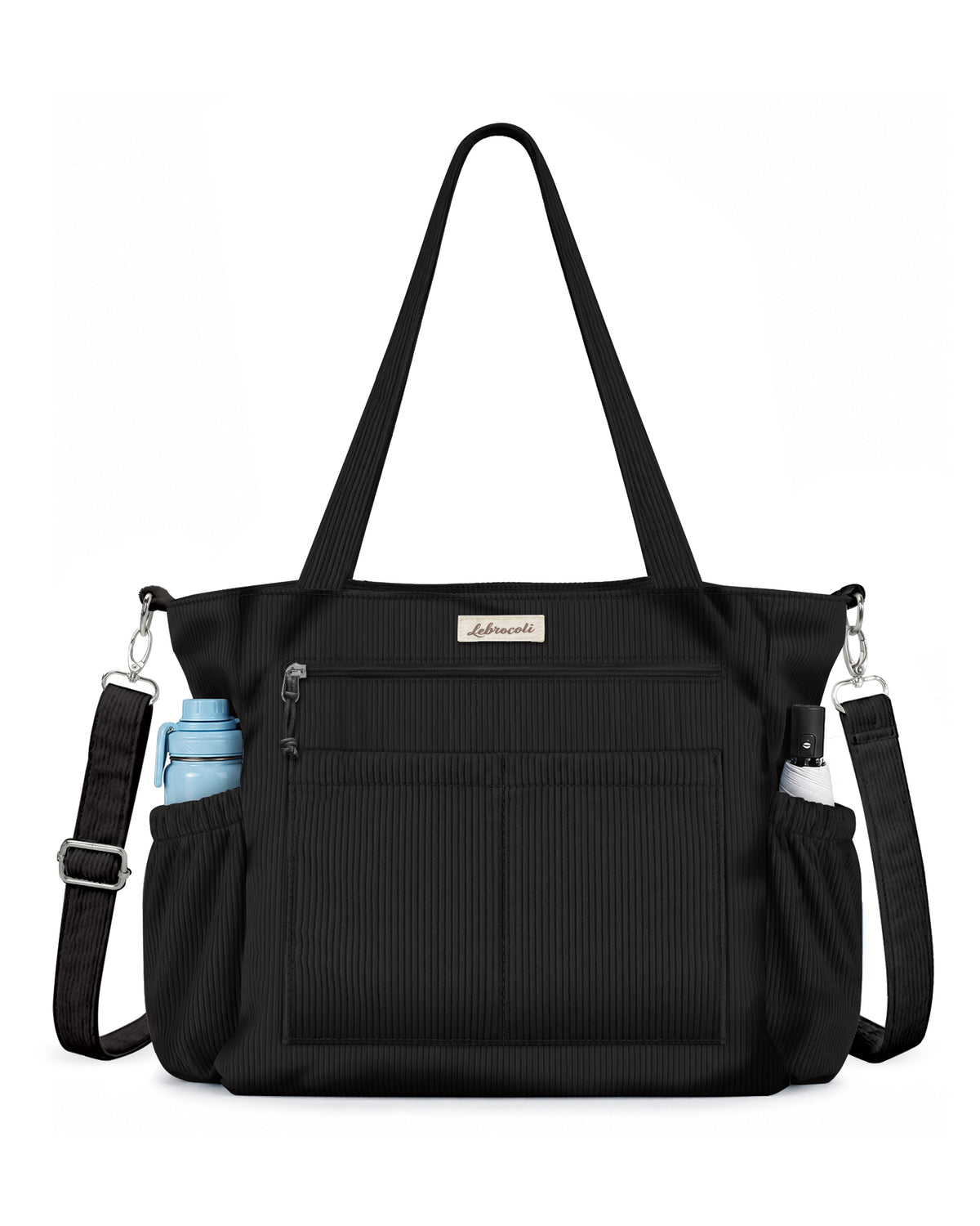Black Corduroy Tote Bag