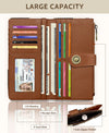 Women's RFID Wallet - Cow Print Bifold Wallet with Zipper Coin Pocket