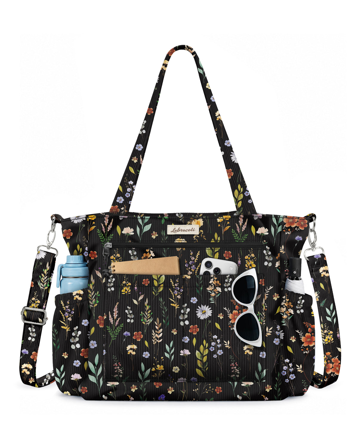 Retro Polka Dot Corduroy Tote Bag
