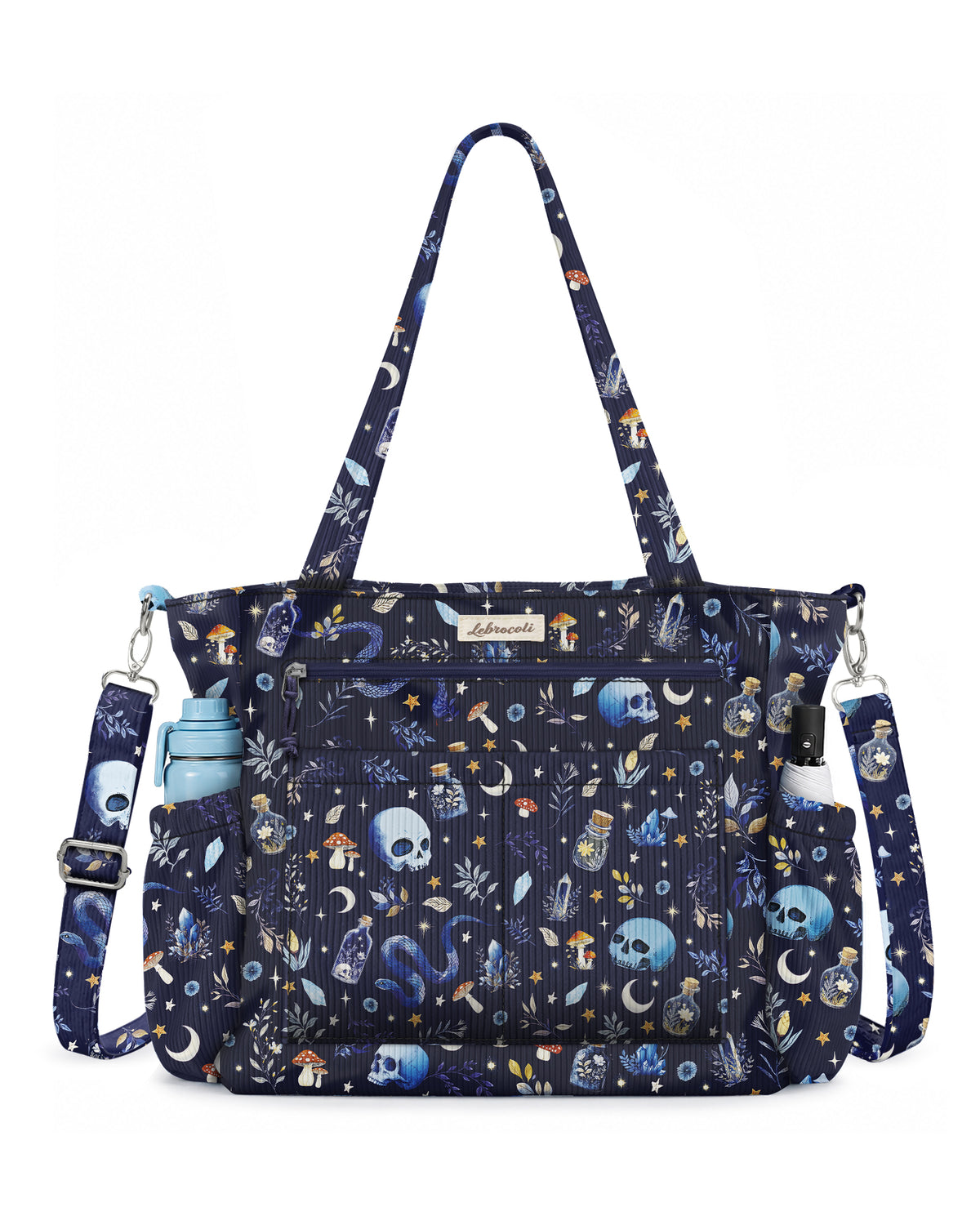 Gothic Skull Corduroy Tote Bag