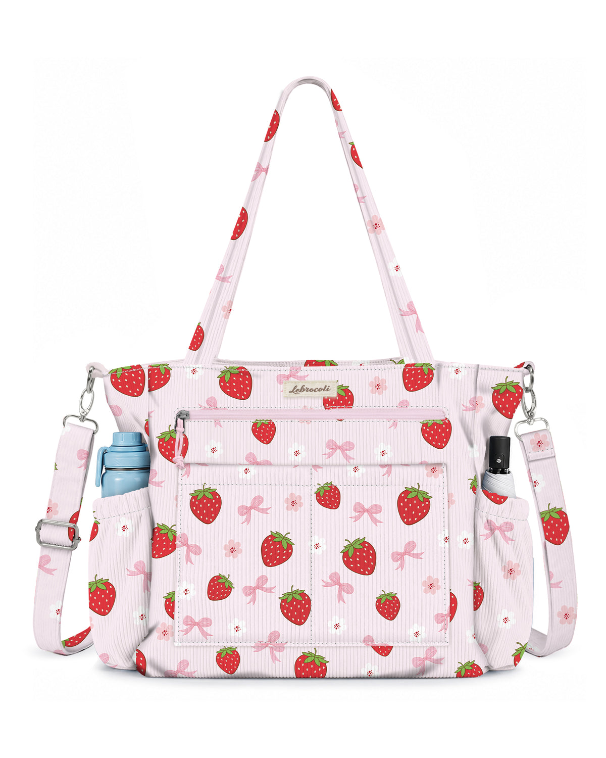 Strawberry Corduroy Tote Bag