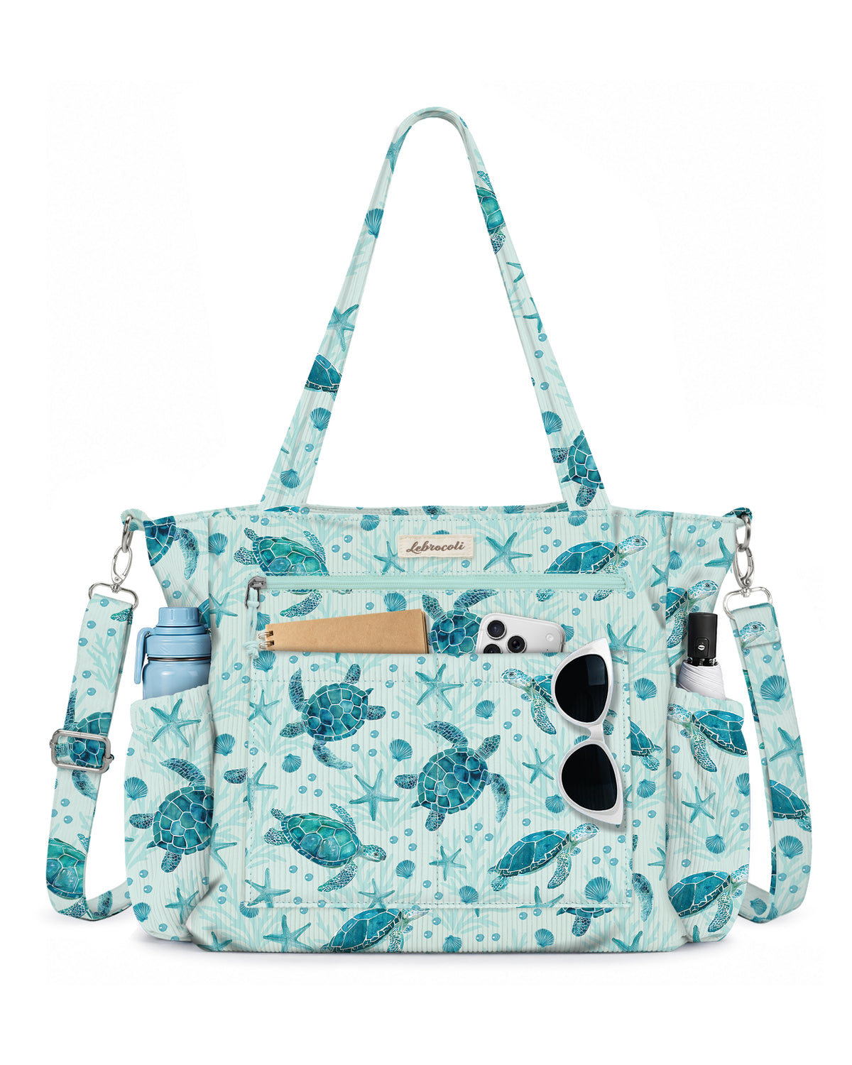 Sea Turtles Corduroy Tote Bag