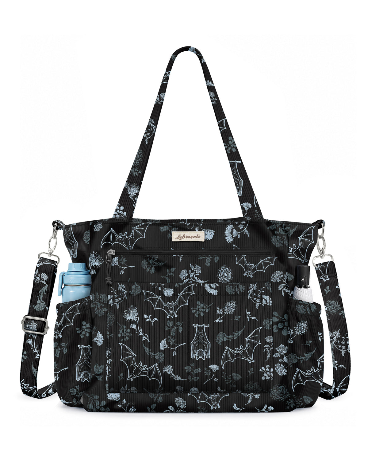 Gothic Bats Corduroy Tote Bag