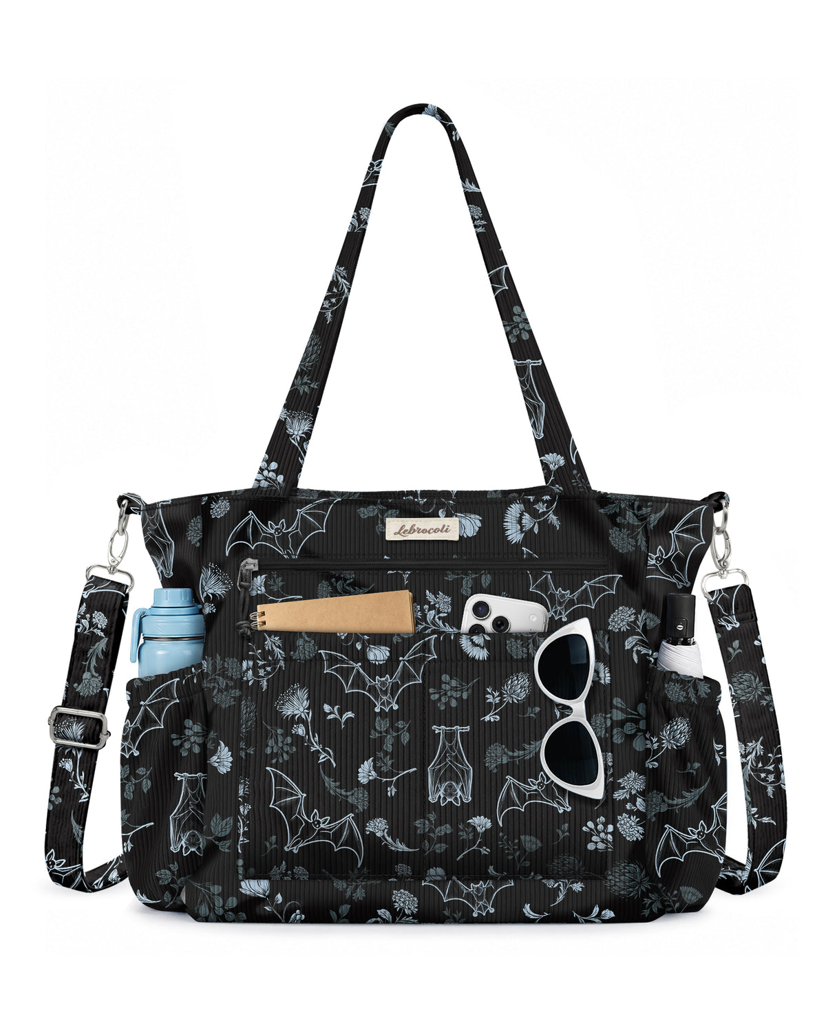 Gothic Bats Corduroy Tote Bag