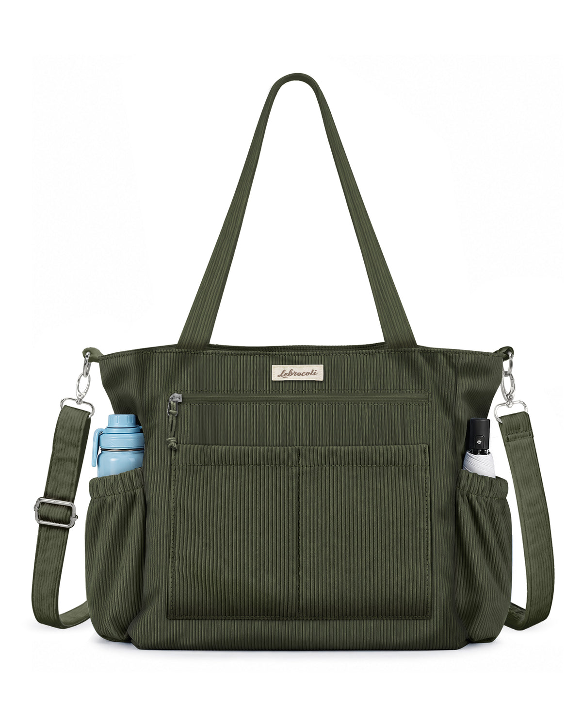 Green Corduroy Tote Bag